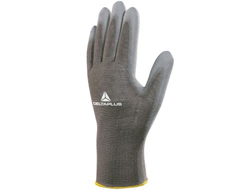 Luvas deltaplus poliester com impregnacao poliuretano na palma e dedos punho elastico cor cinza tamanho 10 , Deltaplus , 75854 , 3295249125769